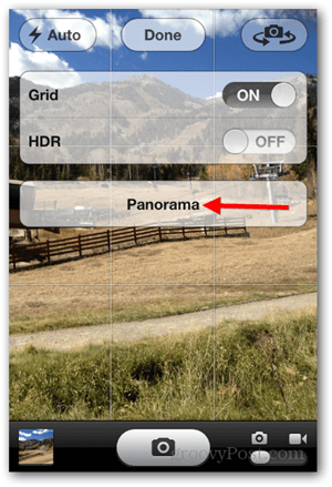 IPhone iOS Panoramafoto aufnehmen - Tippen Sie auf Panorama