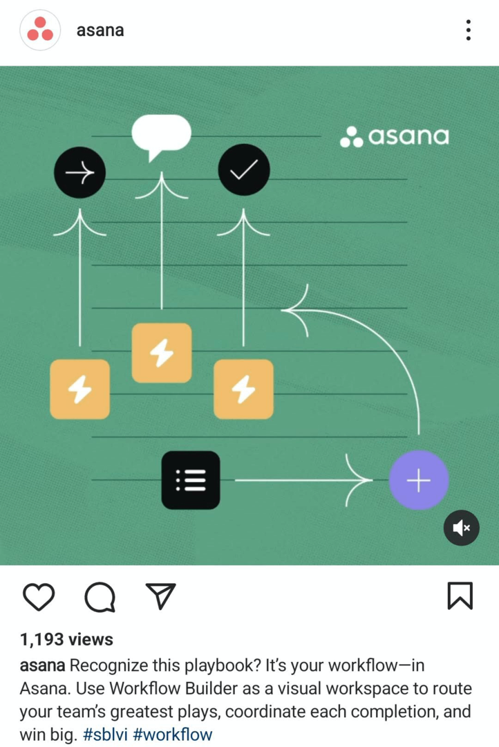 Beispiel für einen Instagram-Videobeitrag, der die Produktfunktion hervorhebt