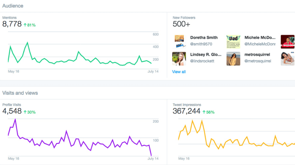 Analyse des Twitter-Dashboard-Kontos