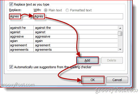 Automatische Korrekturoptionen für Word 2010