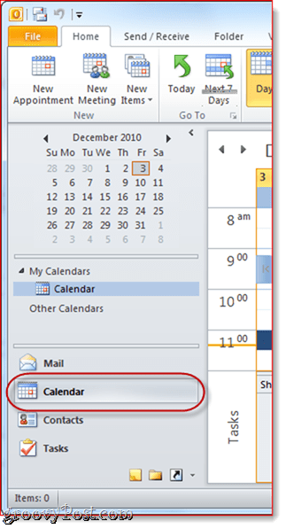 Google Kalender zu Outlook 2010