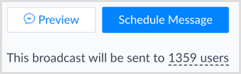 Klicken Sie in ManyChat auf die blaue Schaltfläche Nachricht planen.