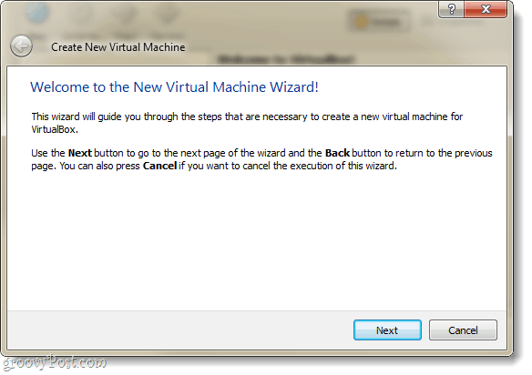 Virtualbox-Assistent für neue virtuelle Maschinen