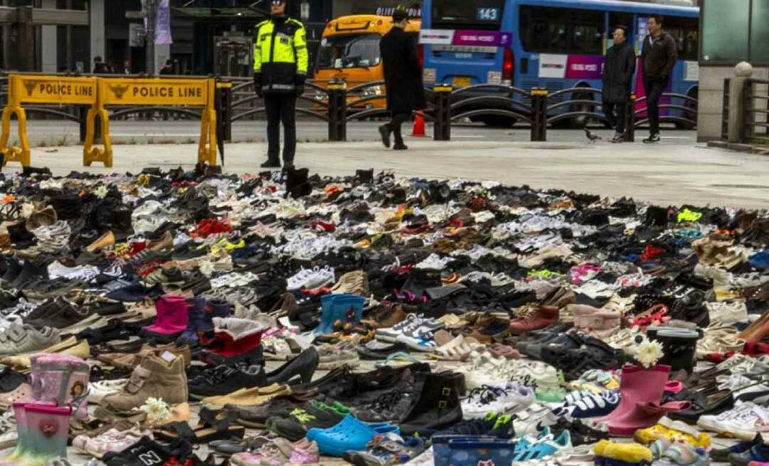 Eine Lektion in Sachen Menschlichkeit aus Südkorea! Sie stellten Hunderte von Schuhen auf den Plätzen für Palästina auf