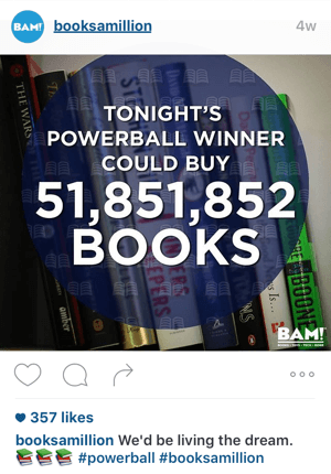 Bücher eine Million Instagram Branding Beispiel