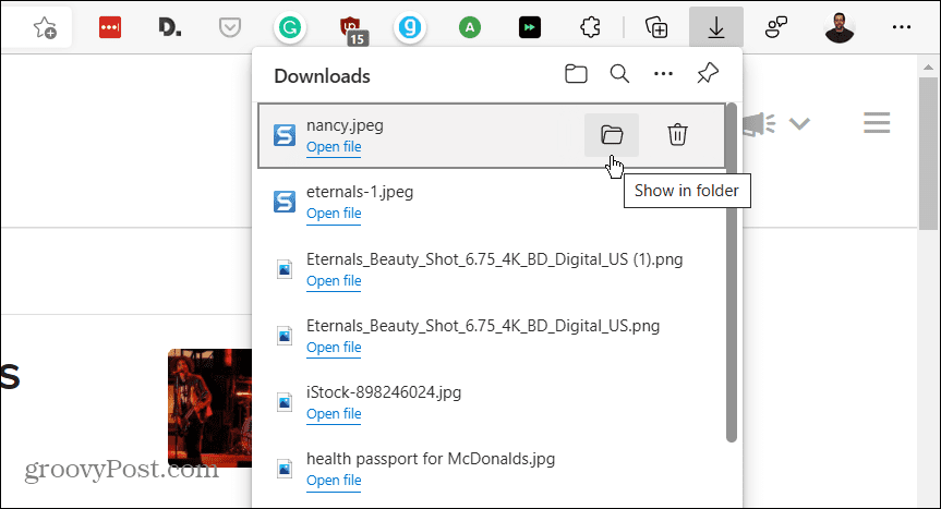 Speicherort der Download-Datei öffnen Microsoft Edge