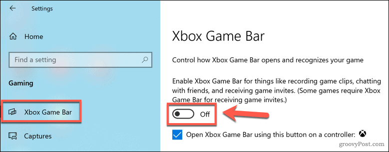 Deaktivieren der Xbox-Spielleiste in Windows 10