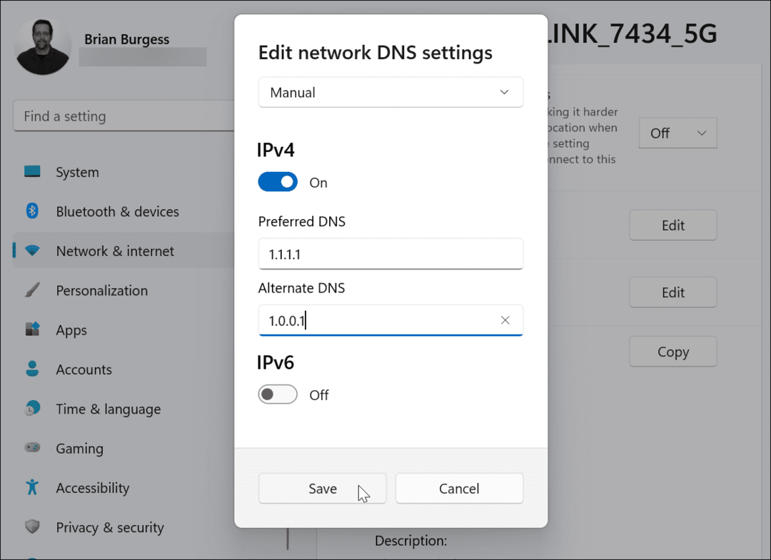 Geben Sie alternative DNS-Einstellungen ein