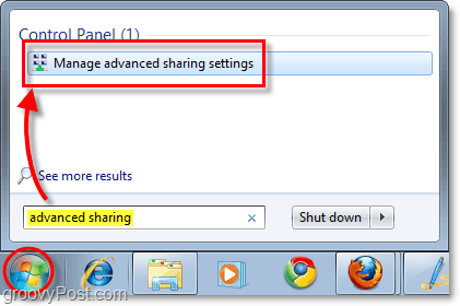 Verwalten Sie erweiterte Freigabeeinstellungen in Windows 7