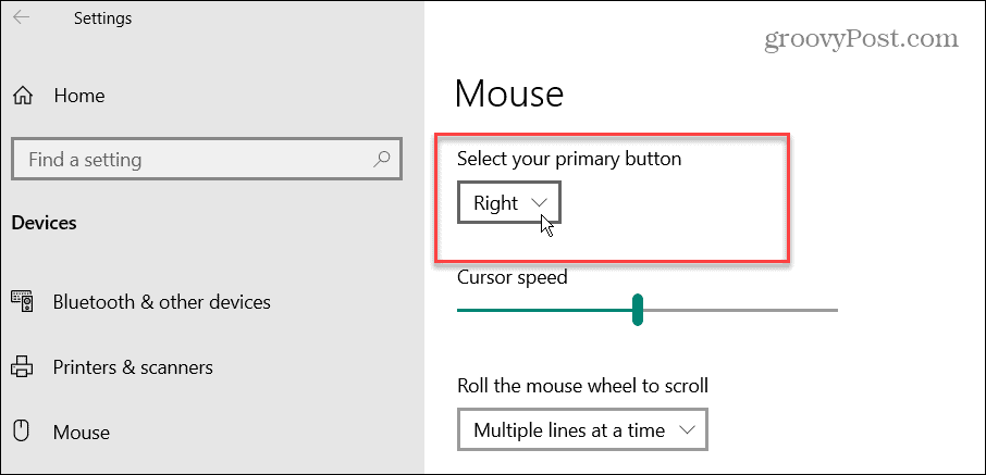 Machen Sie die Maus in Windows für Linkshänder