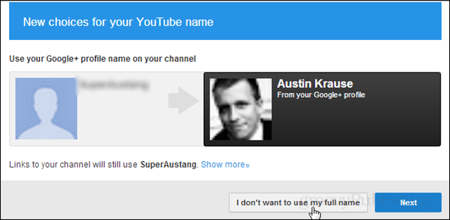 So verhindern Sie, dass Google auf YouTube nach Ihrem richtigen Namen fragt