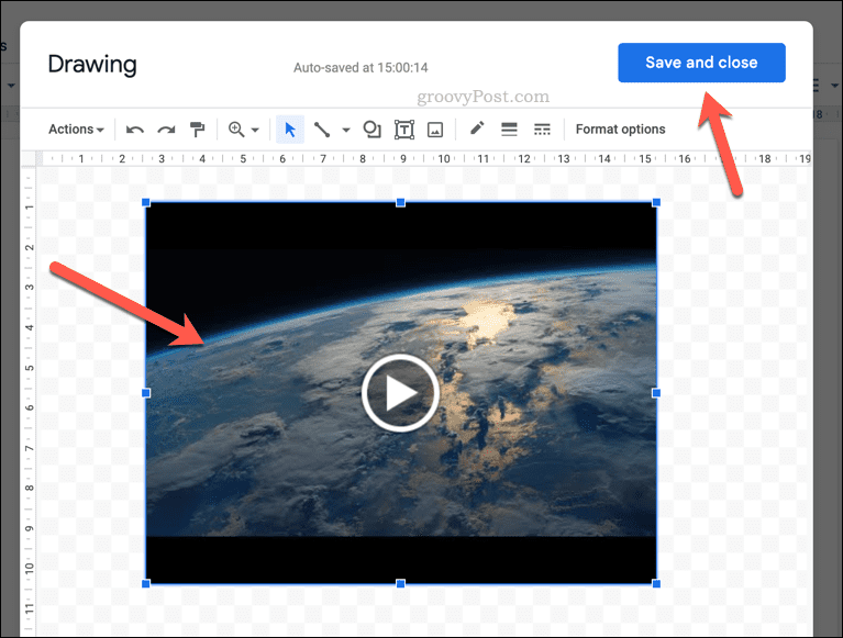 Einfügen eines Videos als Google Docs-Zeichnung