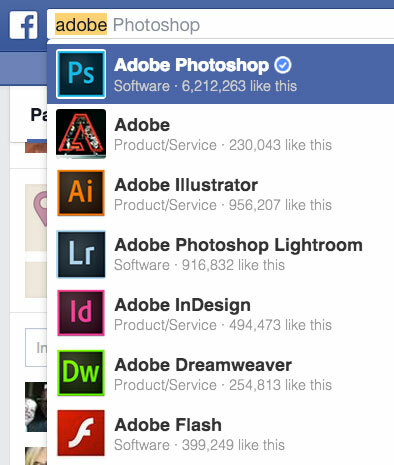 Adobe Facebook-Eigenschaften