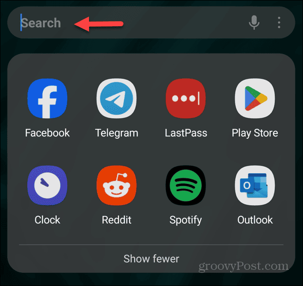 App-Schublade für Android durchsuchen