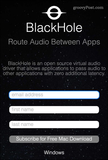 Blackhole-Anmeldung