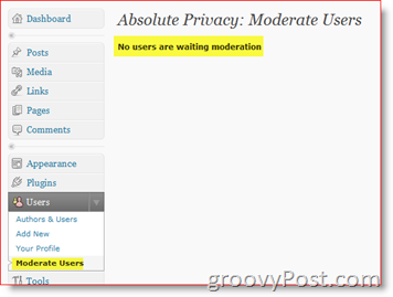 Absoluter Datenschutz Moderate Benutzer - Privates WordPress-Blog-Plugin