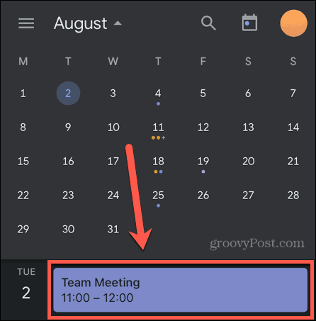google kalender event mobil