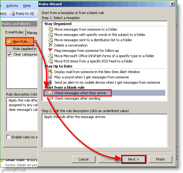 Outlook 2007 - Outlook-Regel erstellen, sobald E-Mail eintrifft