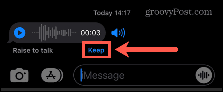 iphone empfangene audionachricht behalten