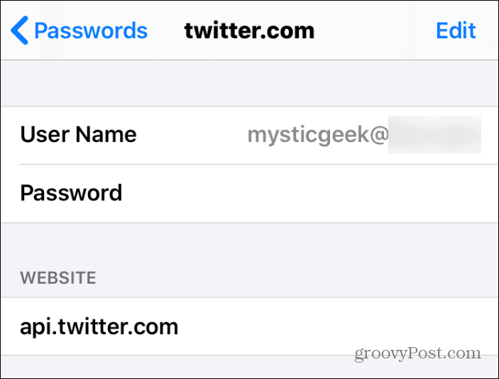 Benutzername und Passwort Safari iPhone
