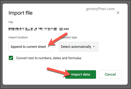 Datei in Google Sheets importieren