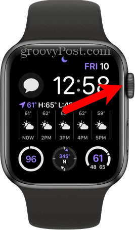 Drücken Sie die digitale Krone auf der Apple Watch