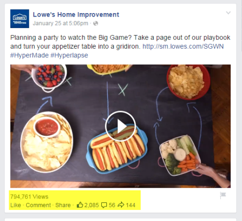 Lowes Heimwerker Video Post auf Facebook