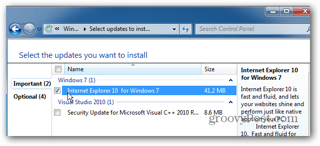 Zurücksetzen auf Internet Explorer 9 von Internet Explorer 10 Preview für Windows 7
