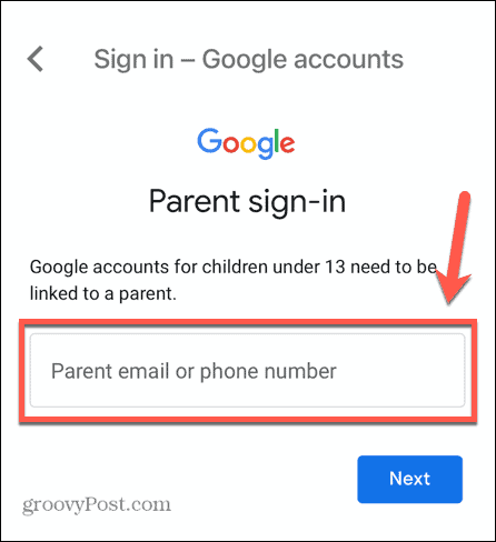 E-Mail-Adresse des Gmail-Kinderkontos