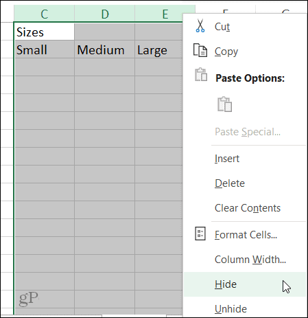 Spaltenverknüpfung in Excel unter Windows ausblenden