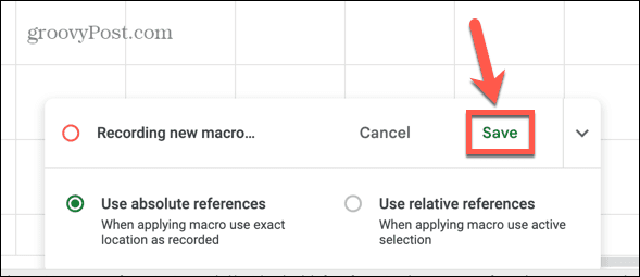 Google Sheets Makro speichern