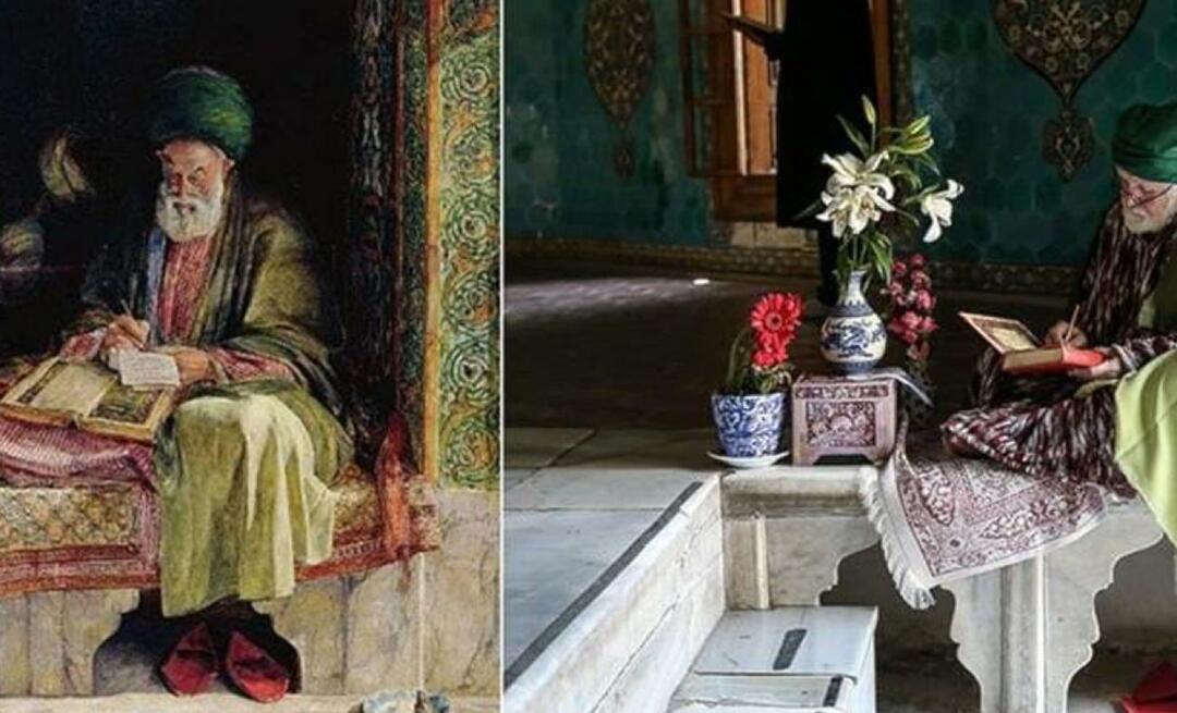 Neslihan Sağır Çetin fotografierte das Gemälde des britischen Malers vor 153 Jahren in Yeşil Türbe.