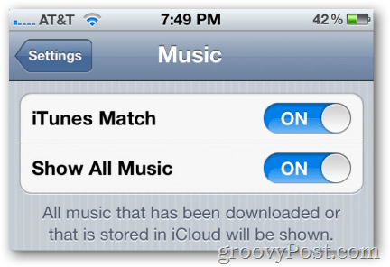 Aktivieren Sie iTunes Match auf iOS