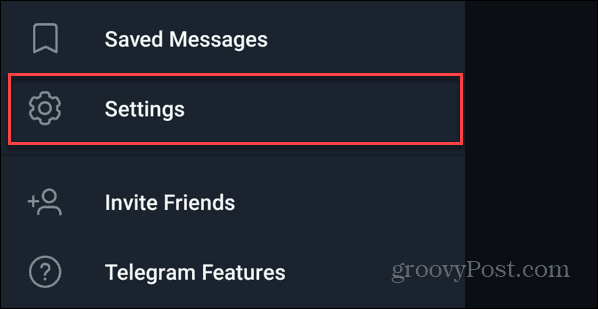 Telegrammeinstellungen auf Android