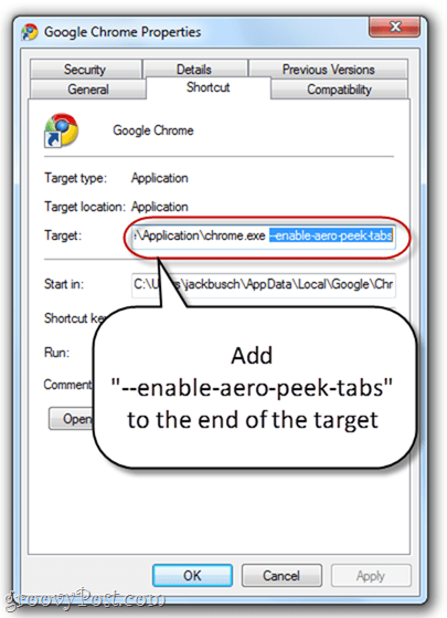 Aktivieren Sie Aero Peek in allen Google Chrome-Registerkarten