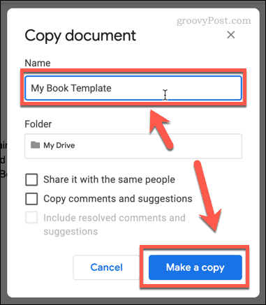 Erstellen Sie eine Kopie eines Dokuments in Google Docs