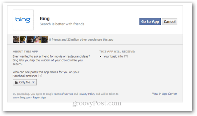 Bing Facebook App für Wallpaper