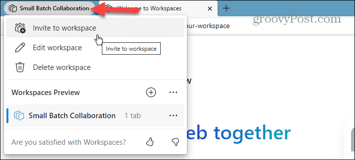 Microsoft Edge-Arbeitsbereiche