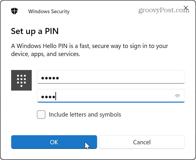 PIN zur Anmeldung bei Windows 11