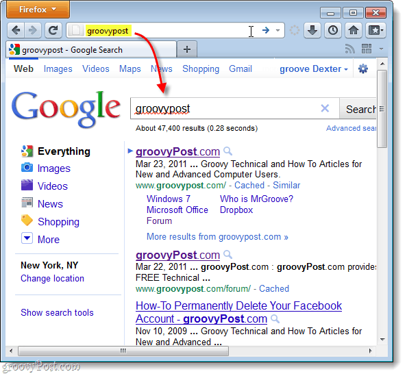 Suchen Sie standardmäßig in Firefox 4 nach Google