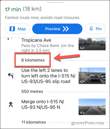 google maps entfernungen in km
