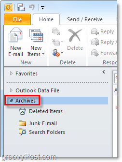 Zugriff auf archivierte E-Mails aus Outlook 2010
