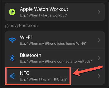 Shortcuts NFC-Trigger