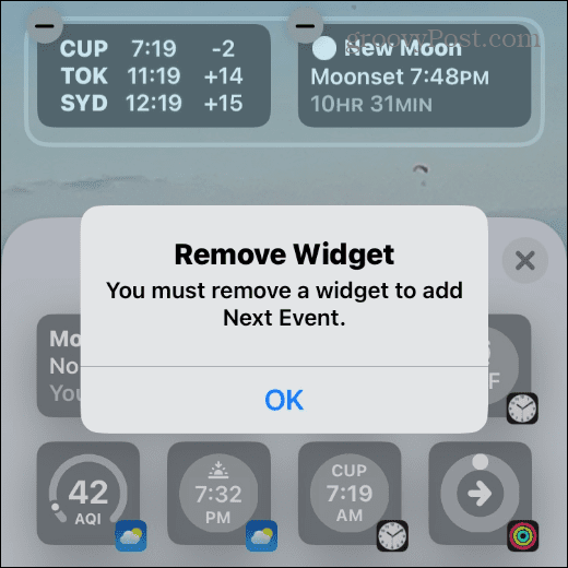 Widget-Fehler entfernen