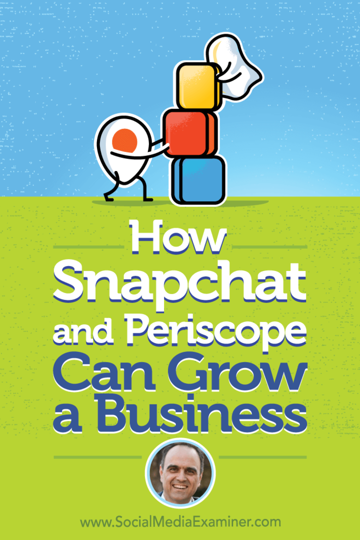 Wie Snapchat und Periscope ein Geschäft aufbauen können, mit Erkenntnissen von John Kapos im Social Media Marketing Podcast.