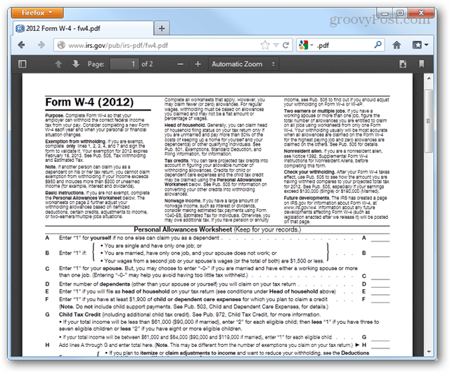 Firefox Standard PDF Viewer aktiviert