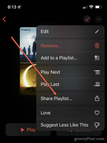 Playlist in Apple Music teilen - Playlist teilen