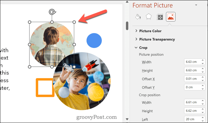 Ändern Sie die Größe von Powerpoint-Bildern manuell