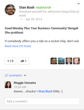 Google Plus Community-Kategorien