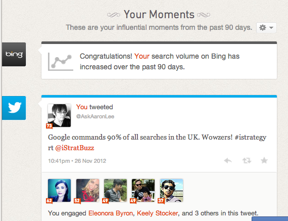 klout Momente